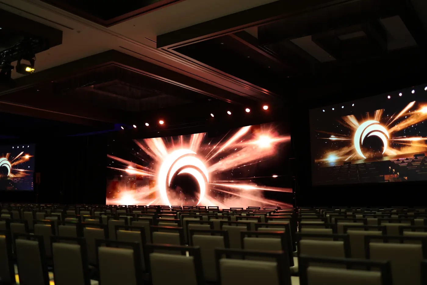 LED wall with theater seating in a JW Marriott Nashville ballroom